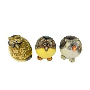 3 Ceramic Owls Tii Collections